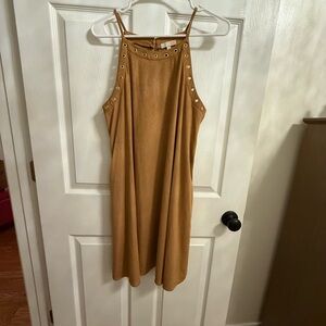 Gianni Bini Tan Eyelet Mini Dress